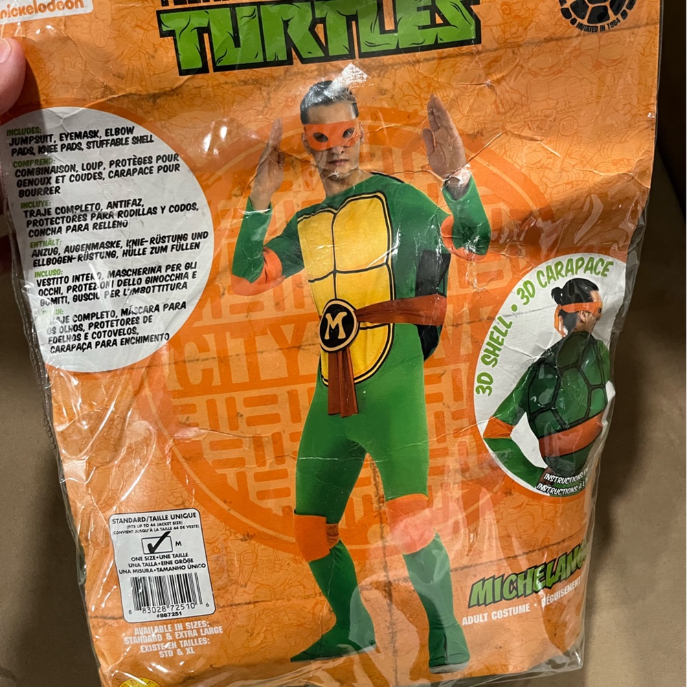 New mens medium ninja turtles costume